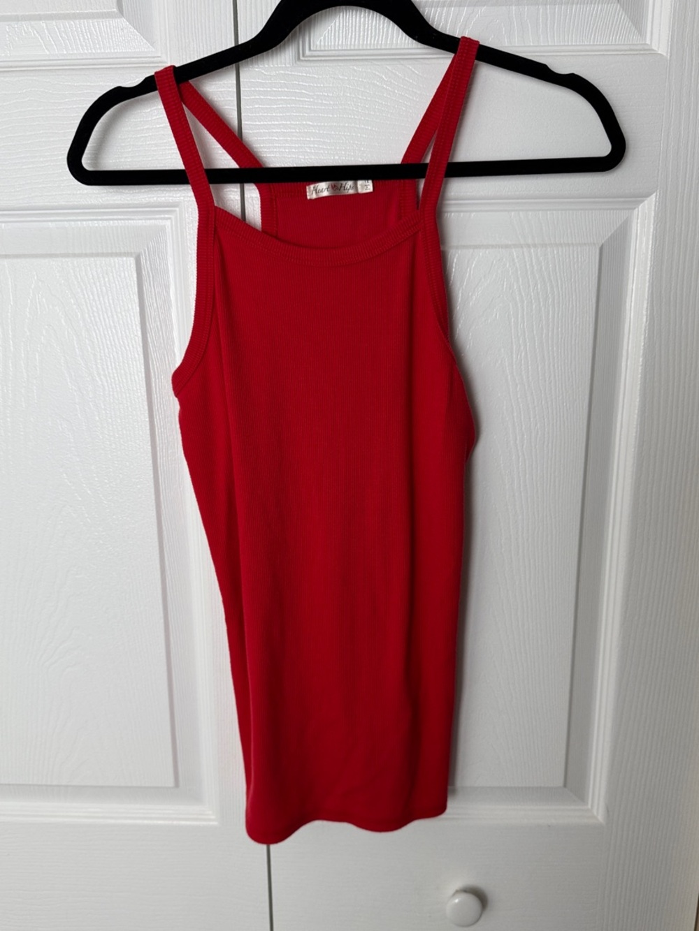 Heart Hips Red Ribbed Tank Top
